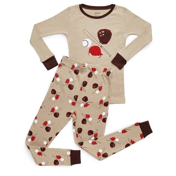 Leveret Baseball 2 Piece Pajama 100% Cotton (Size 12M-14 Years)