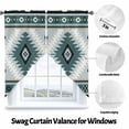 thumbnail image 3 of Swag Curtain Valances Green Bohemian Swag Valances for Kitchen Windows Aztec Boho Tribal Style Short Topper Curtains Valance Tier Pair for Kitchen Bedroom Living Room Bathroom 28"x36", 3 of 8