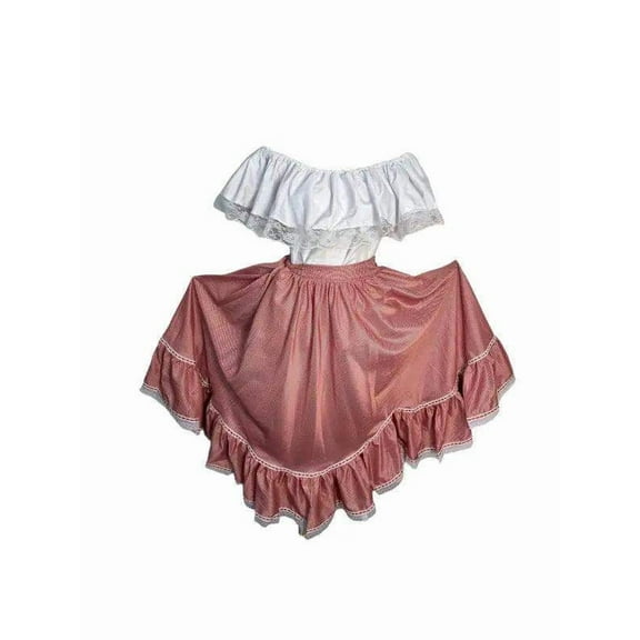 Colombian Traditional Cumbia Dress with White Blouse