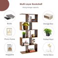 thumbnail image 4 of 5-Tier Geometric Bookcase, 62" Wooden S-Shaped Book Shelves with Anti-Collapse Device Design, Modern Freestanding Decorative Display Shelf for Home Office, Living Room, Bedroom and Study Room, 4 of 8