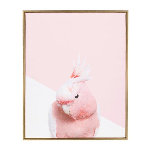 Sylvie Parrot Parfait Animal Print Portrait Framed Canvas Wall Art by