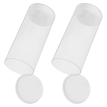 WHAMVOX 2pcs Transparent Badminton Shuttlecock Storage Box Plastic Holder Tube Container