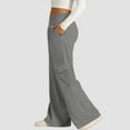 thumbnail image 4 of Outfmvch Wide Leg Pants Woman Palazzo Pants for Women Tall Pants for Women Long High Waisted Jeans for Women Cargo Pants for Men Hiking Pants Women Womens Work Pants Gray M, 4 of 7