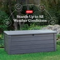 thumbnail image 6 of Keter Brightwood 120 Gallon Durable Resin Outdoor Deck Box Storage Organization, Anthracite Gray, 6 of 13