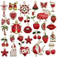thumbnail image 1 of 31Pcs/Set Fruit Animal Mixed Enamel Charms Pendants DIY Jewelry Making Craft, 1 of 5
