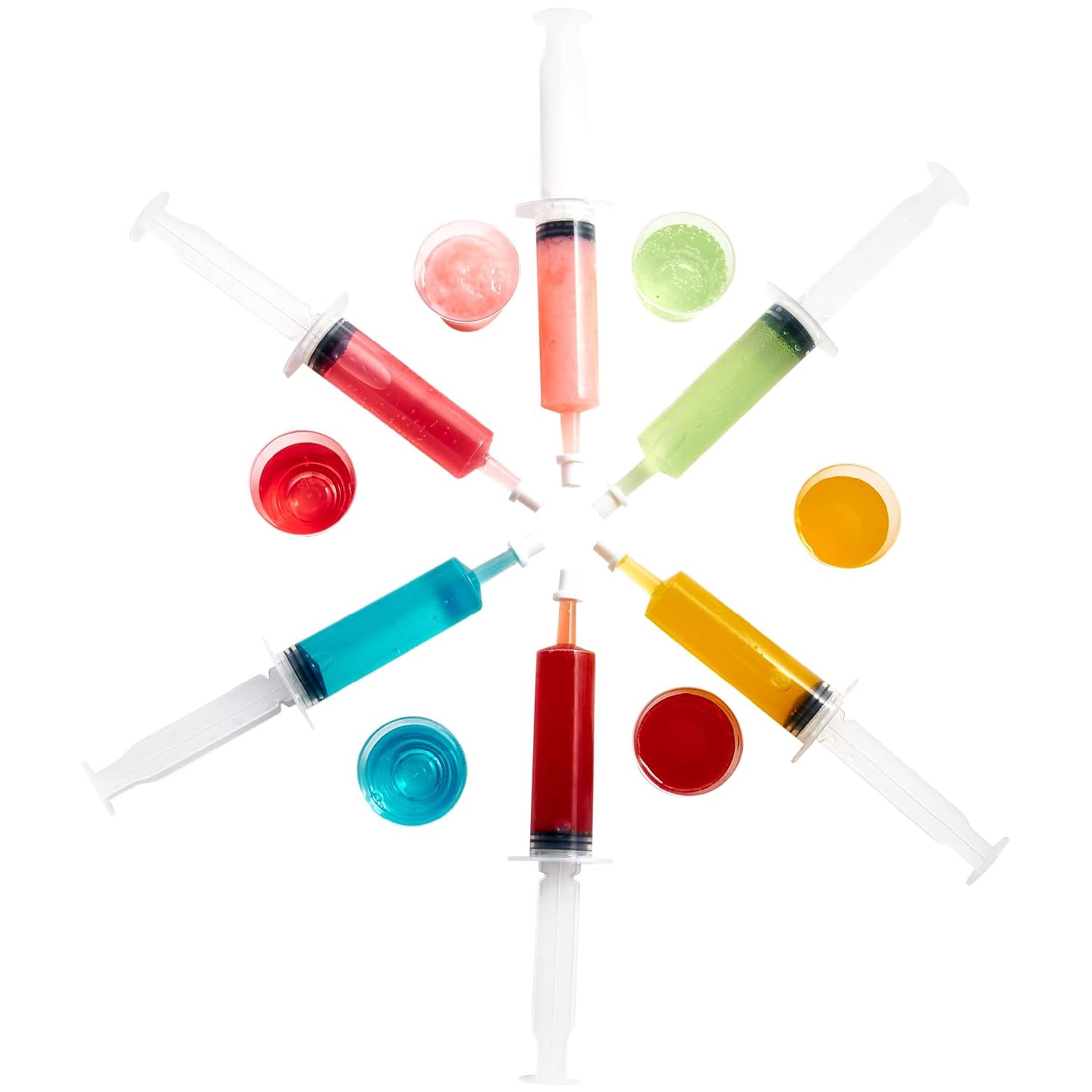 JOLLY CHEF 50Pieces 1.5 oz Clear Plastic Jelly Syringes Shot