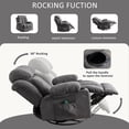 thumbnail image 4 of SYNGAR Oversized Recliner Chair, 360° Swivel Rocker Reclining Chair with Massage and Heat Function, USB, Cup Holders and Side Pockets, Living Room Single Sofa Seat Nursery Lounge Chair, Light Brown, 4 of 8