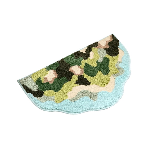Xihbxyly Ofertas de hoy Alfombrilla absorbente en baño y diseño en musgo de viento, alfombrilla en entrada de baño, alfombrilla inodoro sintética