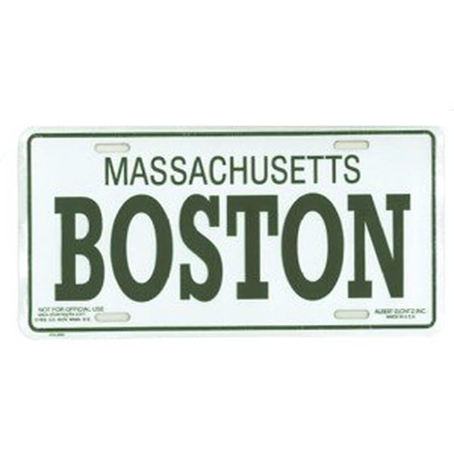 City-Souvenirs Boston License Plate, Embossed Aluminum 6x12 Legal Size