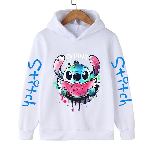 Ropa divertida Navidad Disney Stitch Sudadera con capucha niños dibujos animados chico niña niño Lilo y Stitch sudadera con capucha bebé Casual Top