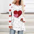 thumbnail image 2 of Diufon Hauts de la Saint-Valentin pour Femmes Manches Longues Col Rond Chandail Chemise Tendance Mignonne Robe Imprimée à Sequins Blouse, 2 of 4