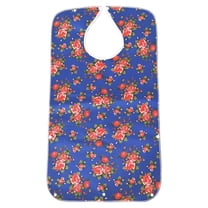 Shamjina Adult Bib for Eating Waterproof Clothing Protector with Crumb Catcher Machine Blue