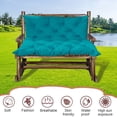 thumbnail image 3 of Porch Swing Cushions with Backrest, 2-3 Seater Waterproof Bench Pad Cushions, Thicken 4" Outdoor Swing Cushions, for Outdoor Patio Garden Furniture (40x60in, Lake Blue), 3 of 7