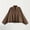 Brown, variant on Women's Casual Solid Color Loose-Fit Bomber Jacket, Oversized Batwing Long Sleeve Cropped Outerwear, Lightweight Minimalist Collared Streetwear Coat for Fall Winter, 7 Colors, Plus Sizes XL-XXL