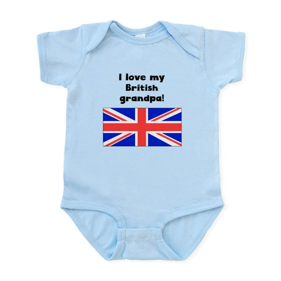 CafePress - I Love My British Grandpa Body Suit - Baby Light Bodysuit, Size Newborn - 24 Months
