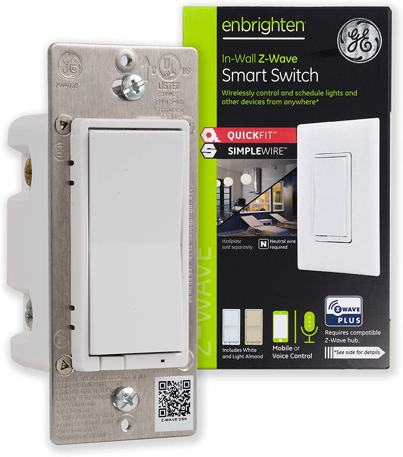 GE Enbrighten Z-Wave Plus Smart Switch With QuickFit And SimpleWire ...