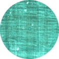 thumbnail image 1 of Ahgly Company Machine Washable Indoor Round Persian Turquoise Blue Traditional Area Rugs, 7' Round, 1 of 4