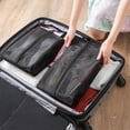 thumbnail image 4 of Water Resistant Travel Shoe Bags, Reusable & Portable Shoe Dust Bags With Zipper For Slippers, Sneakers, Golf Shoes, Featuring Translucent Design For Quick Identification (2 Pack Black), 4 of 5