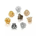 thumbnail image 2 of U8MO 200pcs Flower Bead Caps 9X7mm Filigree Flower Tassel Bead End Caps for Crafts-Golden, 2 of 8