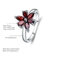 thumbnail image 6 of Natural Garnet Flower Ring, 925 Sterling Silver Ring, 6 of 8