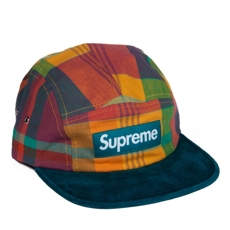 Supreme Plaid Suede Brim Strapback Camp Cap Multicoloured 24100