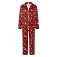 thumbnail image 4 of Jkety Family Christmas Pajamas Matching Sets Satin Long Sleeve Holiday Casual Lounge Soft Xmas Silk Pjs Two Piece Sets, 4 of 7