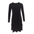 thumbnail image 1 of ZheElen Coton Femmes à la Mode S Polyvalent à Manches Longues Robes Courtes Déclaration de Mode Partout Aller Élégant Noir L, 1 of 6