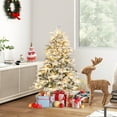 thumbnail image 1 of Gymax 4.5 ft Pre-Lit Artificial Christmas Tree Snow Flocked Hinged Xmas Tree w/ LED Lights, 1 of 10