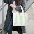 thumbnail image 7 of Rocae Pistachio Green Checkboard or Plush Underarm Bag White Furry Purse Handbag for Autumn and Winter, 7 of 7