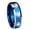Blue Two Tone Polished Beveled Edges, variant on Tungsten Multiple Skull 8mm Blue Two Tone Polished Beveled Edges Men's Ring
