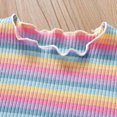 thumbnail image 2 of Coerni Girls' Sleeveless Ribbed Tank Top | Lettuce Trim Cotton Tee | Rainbow Striped Summer Outfit | Cute Ruffle Casual Shirt, 2 of 9