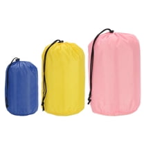 Stuff Sack, Waterproof Outdoor Storage Sack Portable Drawstring Dust Flap Bag for Hiking Backpacking Navy Blue/Yellow/Pink