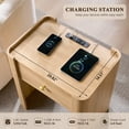 thumbnail image 4 of SinCiDo Modern Nightstand with Storage Drawer, 23.6" Tall Curved Bedside Table with Charging Station for Bedroom, Living Room, 4 of 7