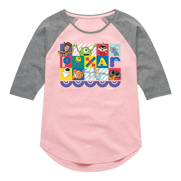Disney - Pixar Block - Toddler & Youth Girls Raglan Graphic T-Shirt