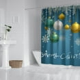 thumbnail image 2 of Shower Curtain for Bathroom Merry Christmas Classical Ball Snowflakes Bathroom Curtain Durable Fun Bath Curtain Hooks Included,72x72Inch, 2 of 5