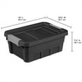 thumbnail image 3 of Sterilite 4 Gal Industrial Storage Totes with Latch Lids, Black (12 Pack), 3 of 11
