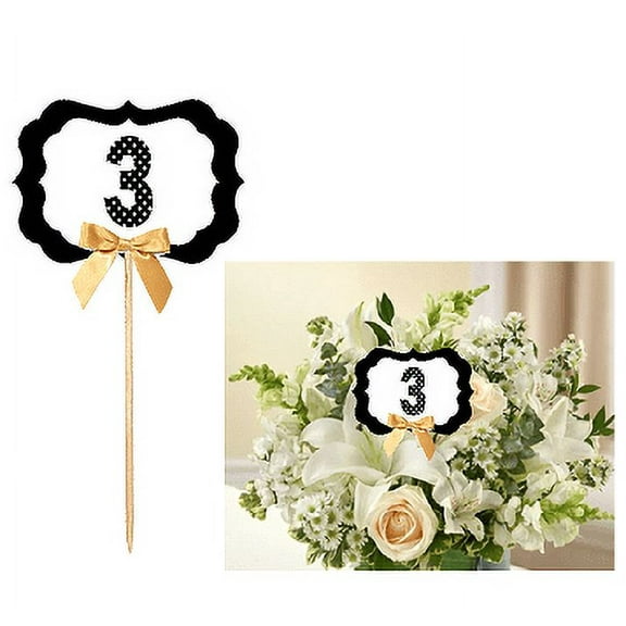 3rd Birthday / Anniversary Table Decoration Party Centerpiece Pick - Set of 6