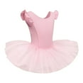 thumbnail image 4 of IBTOM CASTLE Toddler Kids Girls Ruffle Flutter Sleeve Ballet Dance Tutu Skirted Leotard Ballerina Dancewear 3-4 Years Pink, 4 of 9