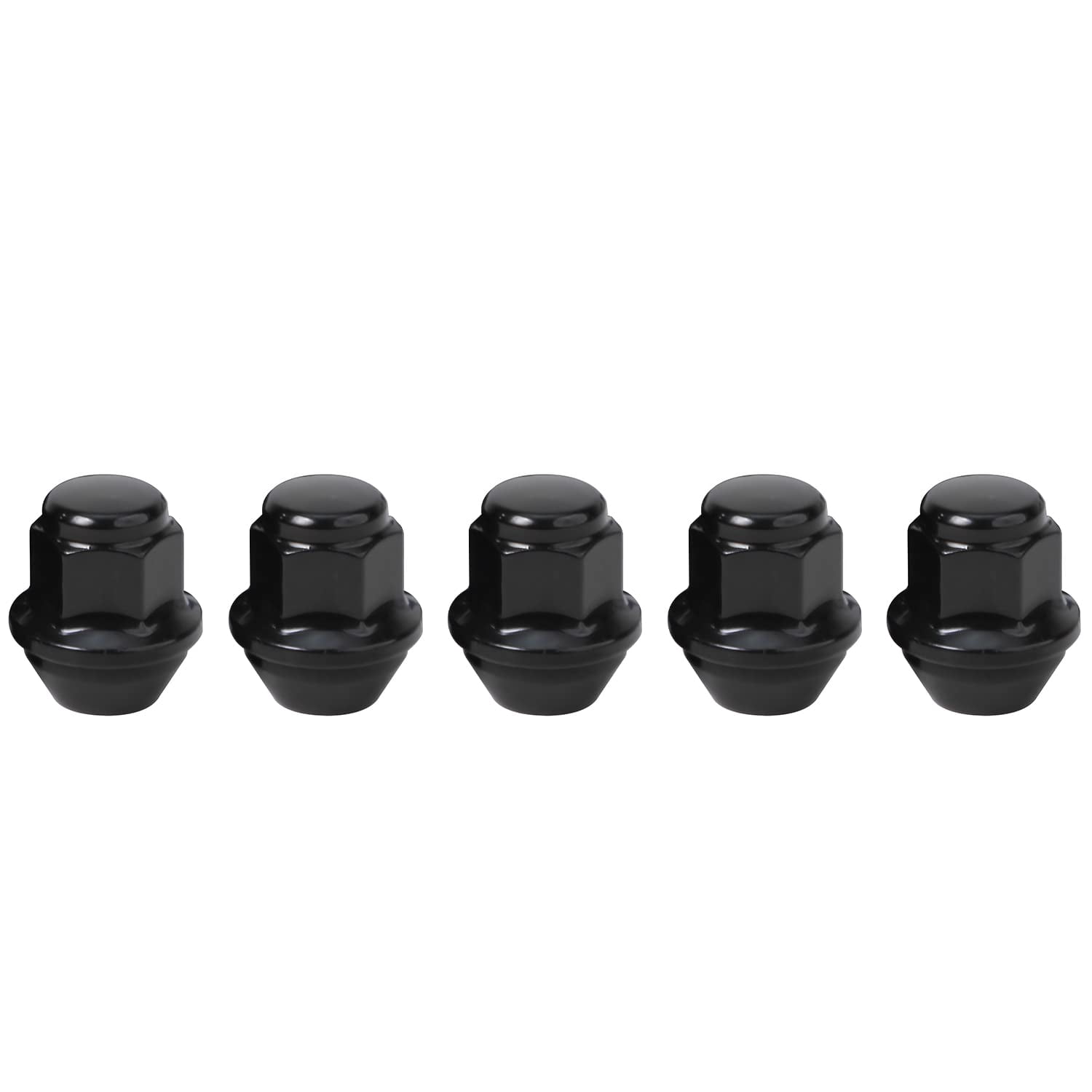 Detroit Axle - 12x1.5 Black Wheel Lug Nuts Replacement for Ford Fusion Lincoln MKZ - 20pc Set