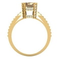 thumbnail image 4 of 2.45 ct Emerald Cut Yellow Moissanite Solitaire with Accents Engagement Ring for Women in 18K Yellow Gold, 4 of 5