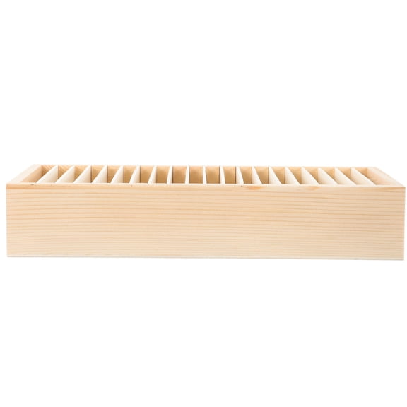 Soimiss Khaki Wood Ribbon Storage Organizer Box for Home Shop and Office Durable Sturdy Design