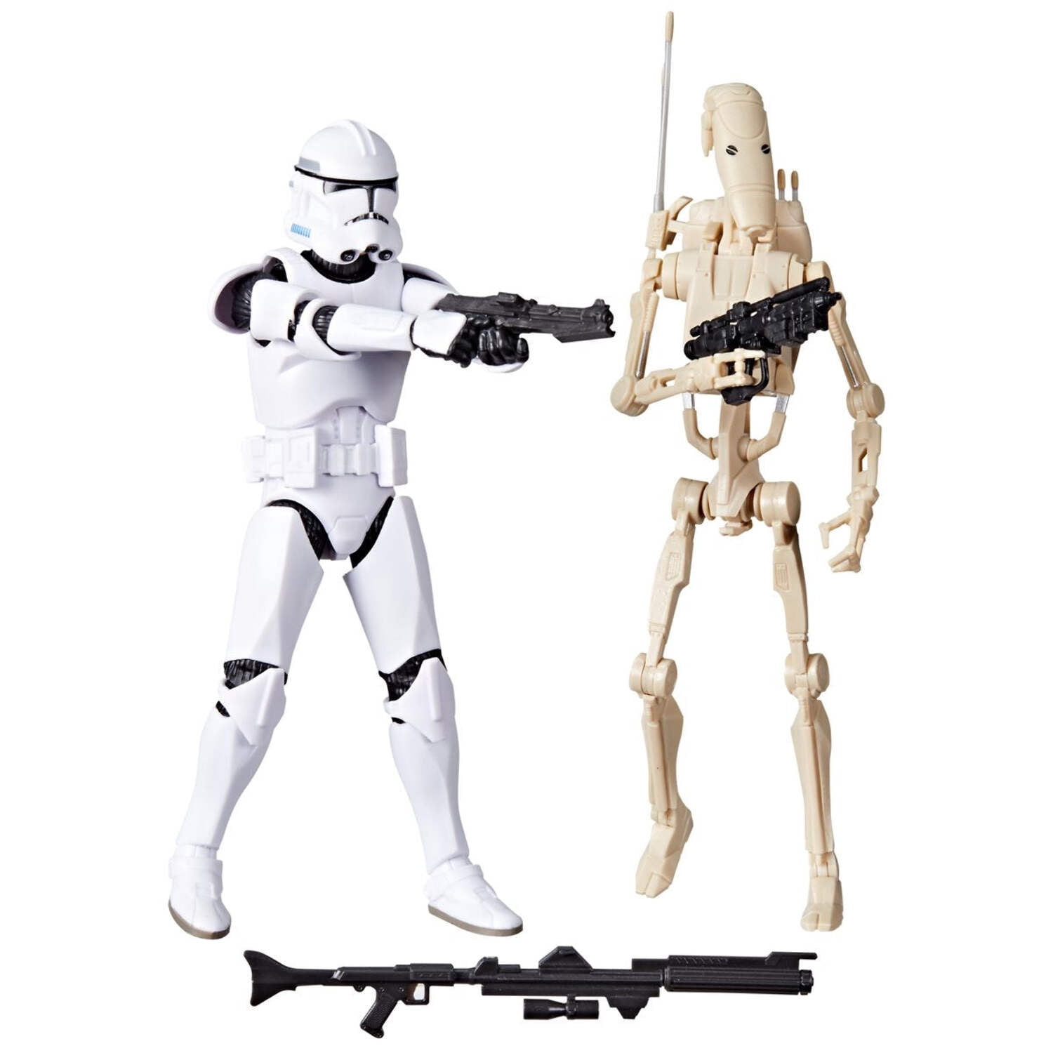 Hasbro Star Wars Black Series Phase II Clone Trooper & Battle Droid Action Figure, 2 Pieces
