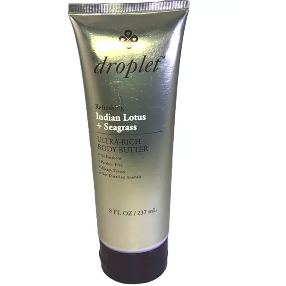 droplet Refreshing Indian Lotus   Seagrass Ultra-Rich Body Butter, 8 FL OZ
