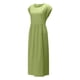thumbnail image 5 of TopLLC Vestidos de verano para mujer,Vestido largo para mujer,Vestido largo de algodón con cuello redondo, sin mangas, cuello redondo, estilo retro, talla grande,Vestidos de verano para mujer,Green, 5 of 6