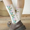 thumbnail image 4 of EQWLJWE Woman's Girls Cute Coloer Lace Flowers Breathable Non-slip Combed Cotton Middle Socks Sox Women's Socks Holiday Clearance, 4 of 4