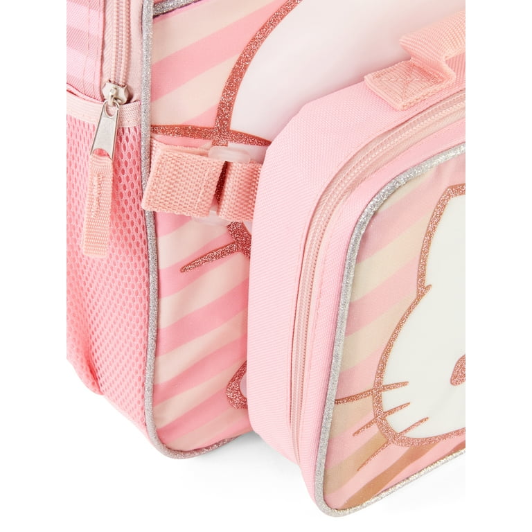 Cute Hello Kitty Leopard Backpack White - Pink Laptop School Books Bag