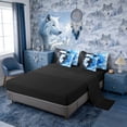 thumbnail image 4 of Erosebridal Yin Yang Black White Wolf Print Twin Bedding Sets, Cloudy Sky Bedding Comforter Set for Men and Women, Black Reversible 7-Piece, 4 of 6