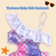 thumbnail image 3 of Tisoloow Baby Girls Swimsuit Ruffle Bathing Suits for Toddler UPF 50+ Summer Baby Girls' Swimwear One Piece 0-6 Years Purple Mermaid 18-24 Months, 3 of 7