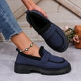 thumbnail image 4 of Tao Tao Women's Fashion Thick Sole Suede Orthopedic Loafers Non-Slip Platform Arch Support Lightweight Walking Shoes Blue 36, 4 of 9