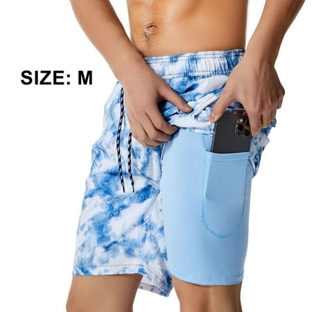 Maillot de Bain Homme avec Doublure de Compression Short de Bain a Sechage Rapide avec Doublure Boxer Slip Walmart